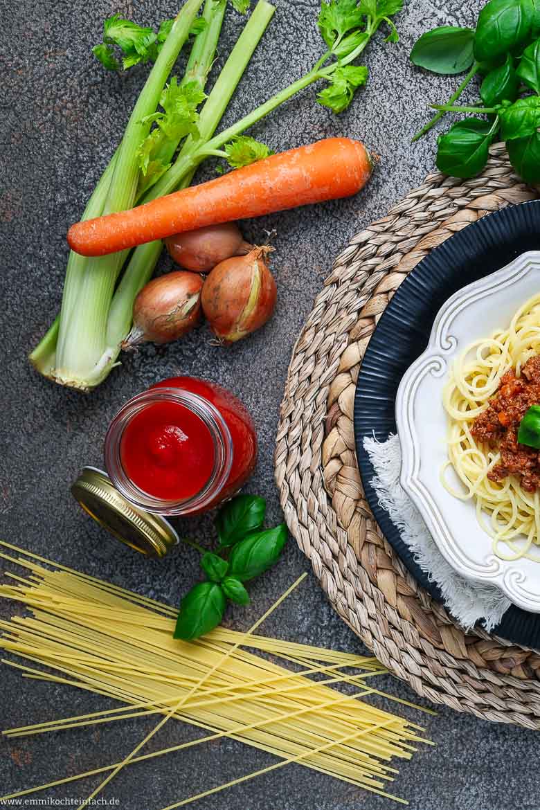Zutaten für Bolognese-Soße