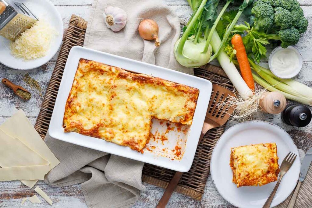 Gemüselasagne - einfaches Rezept - emmikochteinfach