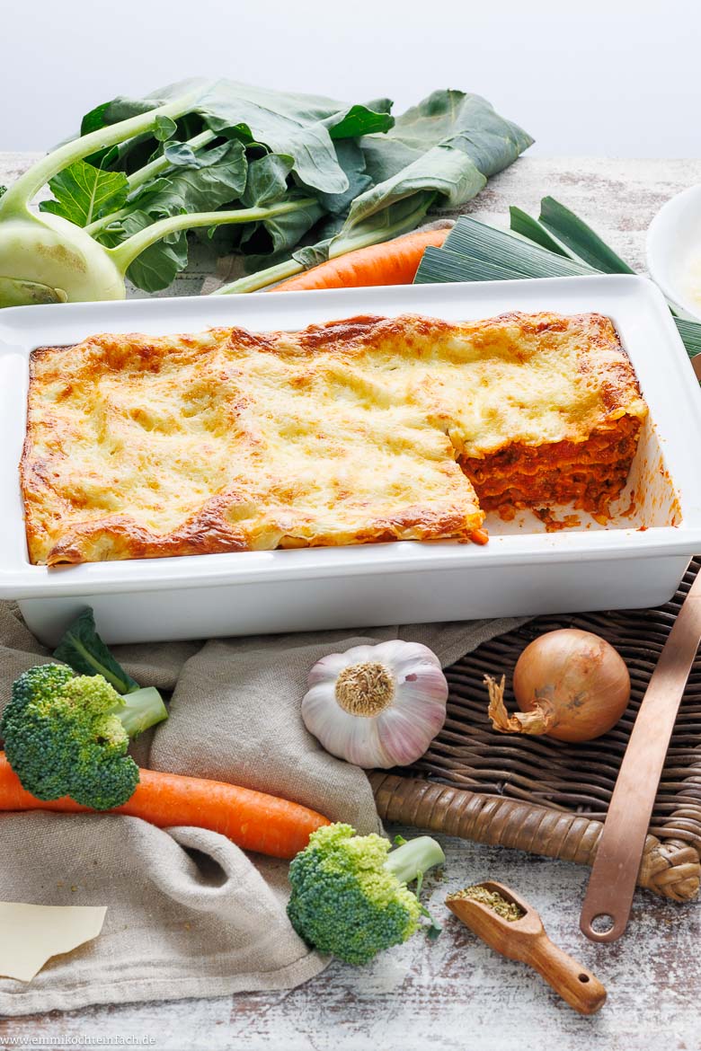 Vegetarische Lasagne mit viel Gemüse
