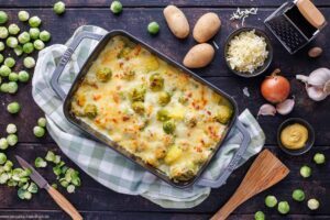 Rosenkohlauflauf mit Kartoffeln