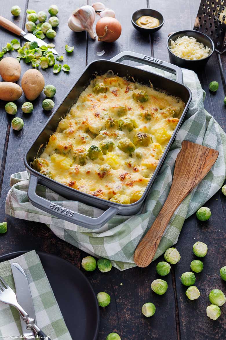 Rosenkohlauflauf mit Kartoffeln