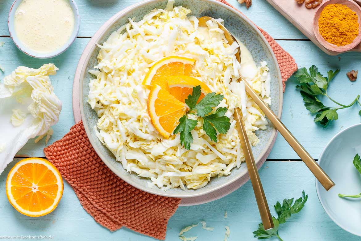 Chinakohl Salat mit Blitz-Dressing