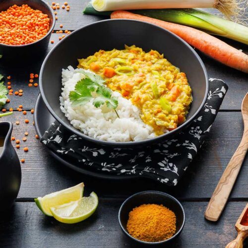 Linsencurry mit Kokosmilch & rote Linsen Linsencurry mit Kokosmilch & rote Linsen