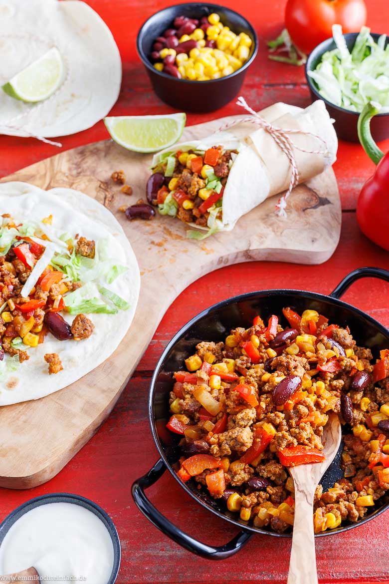 Zutaten für mein Burrito-Rezept