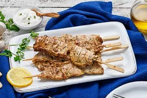 Fertig sind die griechischen Souvlaki!