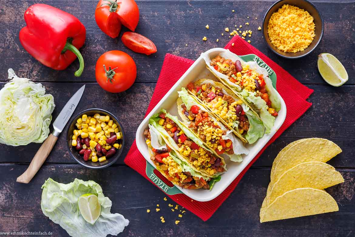 Tacos - mexikanisch mit Hackfleisch - emmikochteinfach