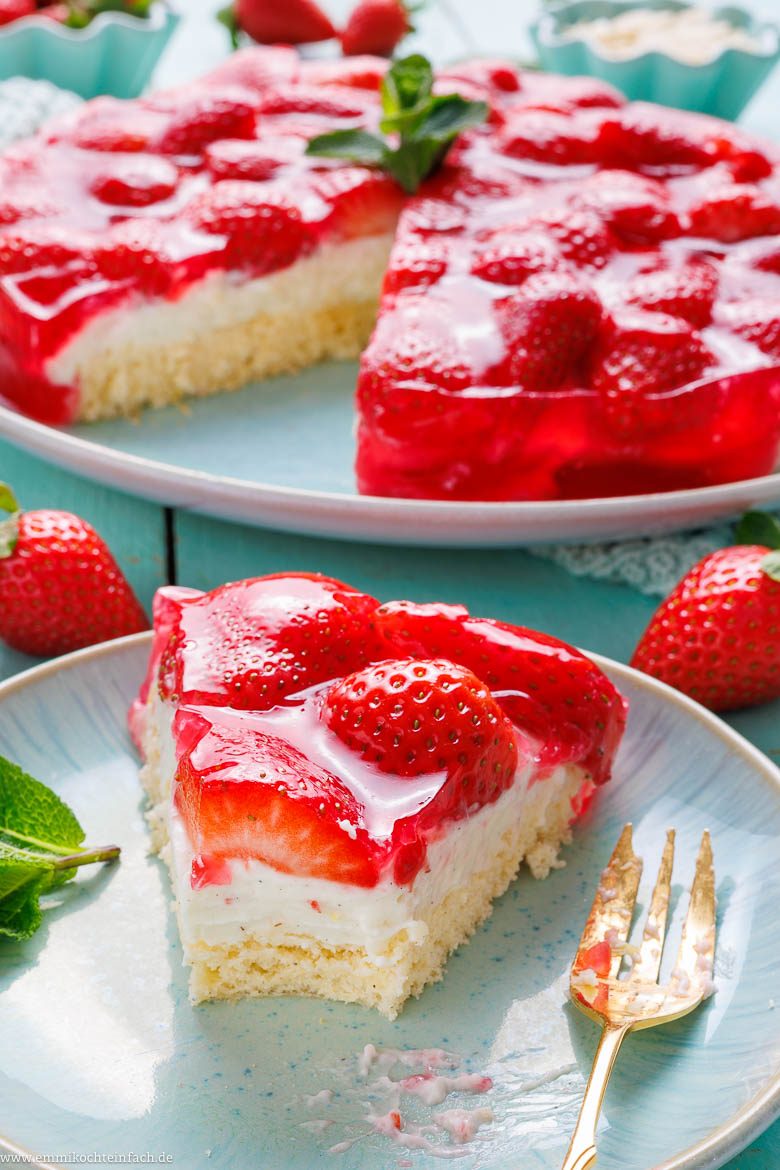 Sommerlicher Genuss: Erdbeerkuchen mit Pudding