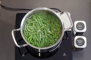 Grüne Bohnen kochen für Bohnensalat