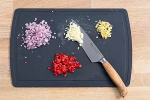 das Gemüse für Chicken Teriyaki