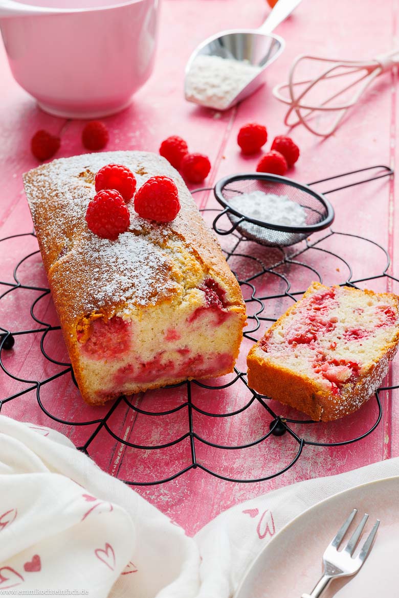 Schneller Kuchen mit Himbeeren