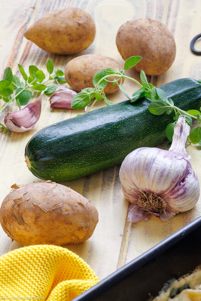 Zutaten für den vegetarischen Auflauf
