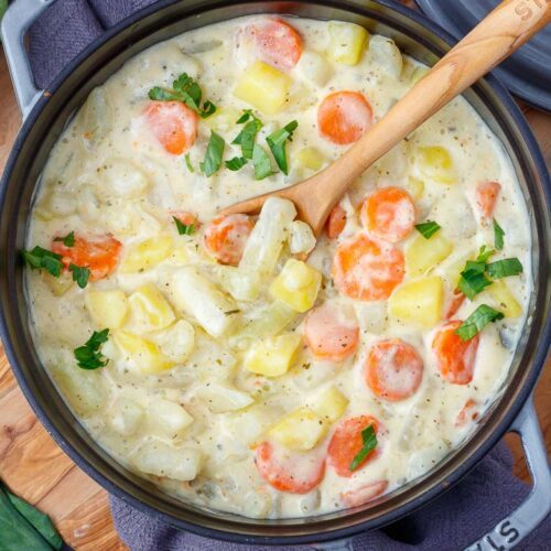 Kohlrabigemüse mit Kartoffeln und Möhren