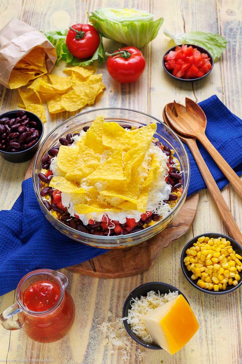 Taco Salat Rezept - mexikanischer Schichtsalat