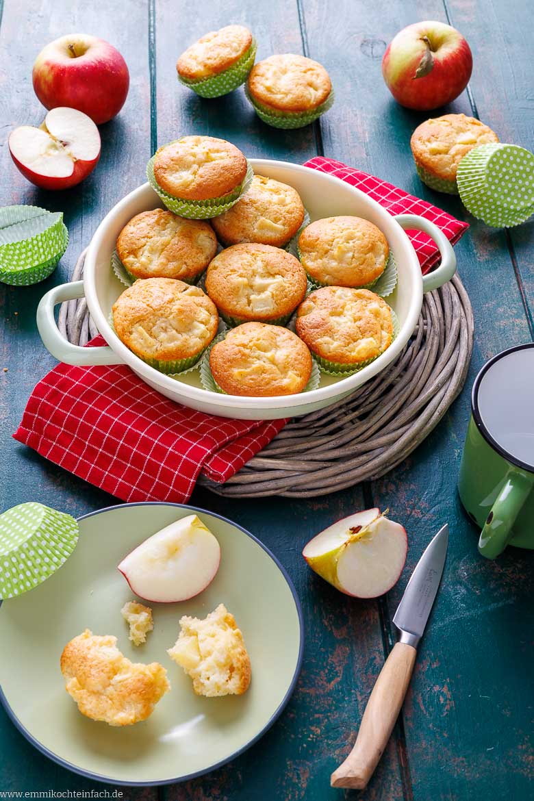 Saftige Apfelmuffins mit frischen Äpfeln