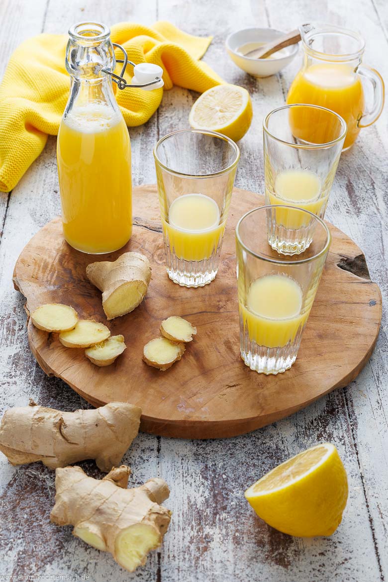 Ingwer Shot in der Flasche haltbar machen