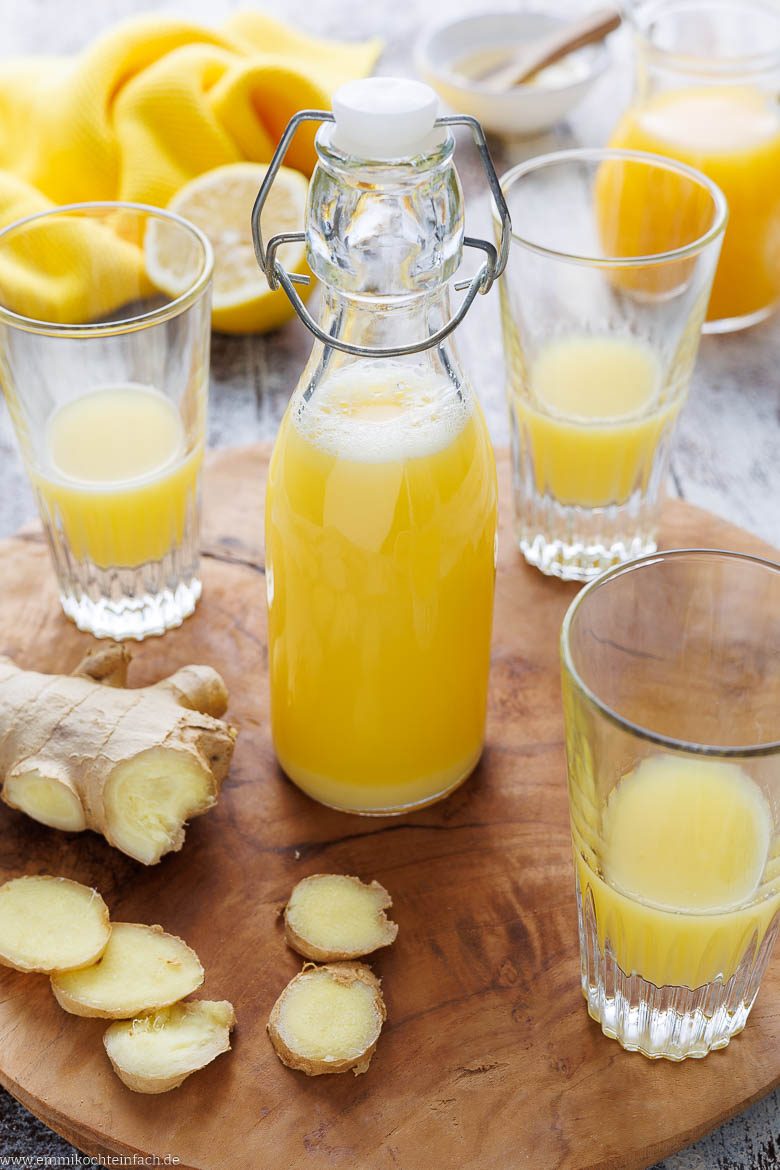 Ingwer Shot in der Flasche haltbar machen