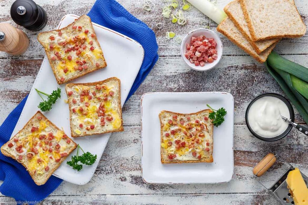 Rezept für Flammkuchen-Toast