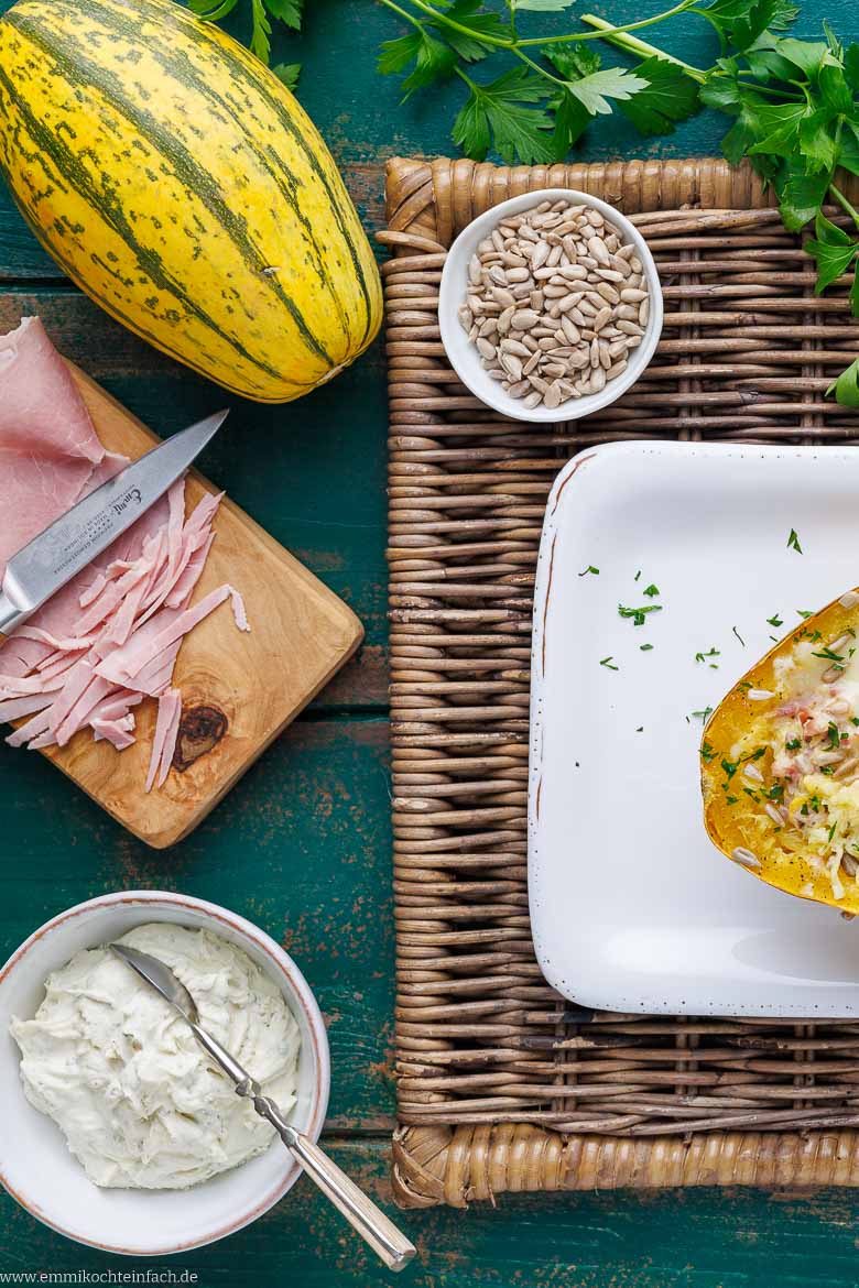 Zutaten für Spaghettikürbis