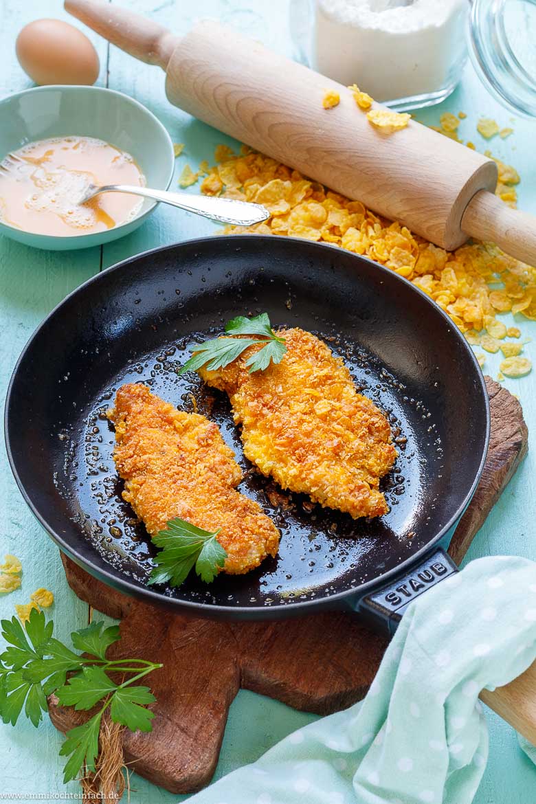 H&auml;hnchenschnitzel, nur 5 Zutaten