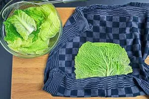 Blätter absschrecken.