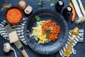 Linsenbolognese Rezept - rote Linsen Bolognese