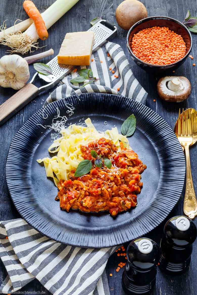 Rote Linsen Bolognese selber machen