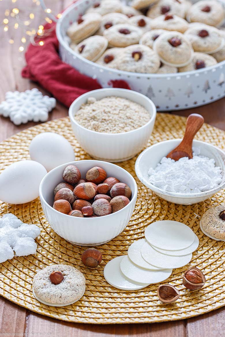 Zutaten für Haselnussmakronen