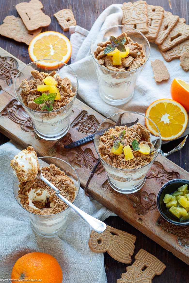 Spekulatius-Dessert mit Orangencreme