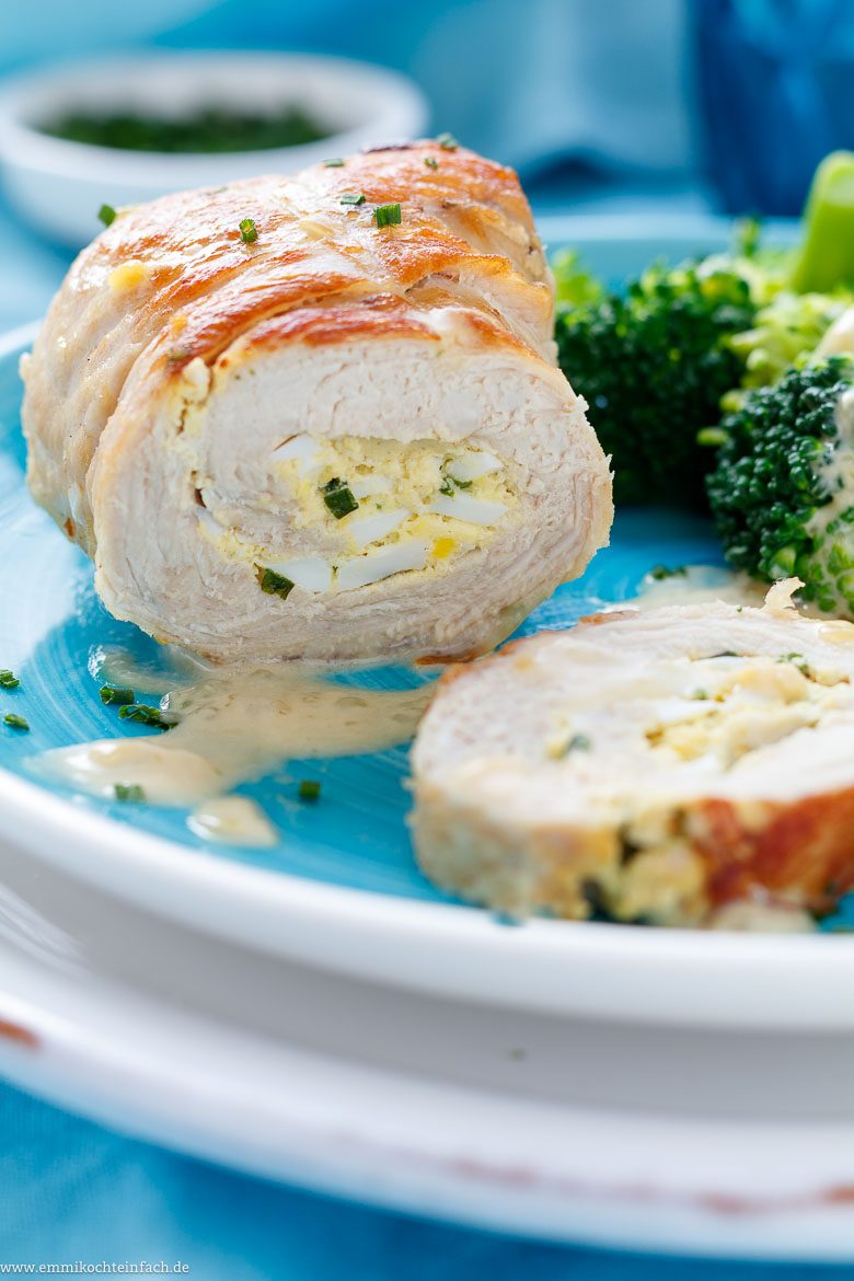 Putenrouladen mit cremiger Füllung - schnell und einfach aus der Pfanne