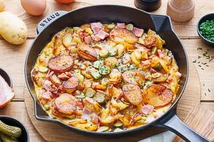 Bauernfrühstück warm servieren