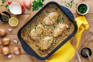 Zwiebel-Sahne-Hähnchen Rezept