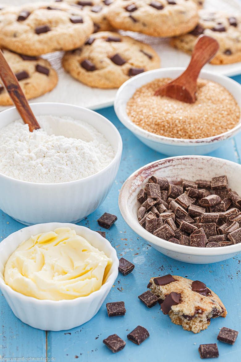 Zutaten f&uuml;r leckere American Cookies