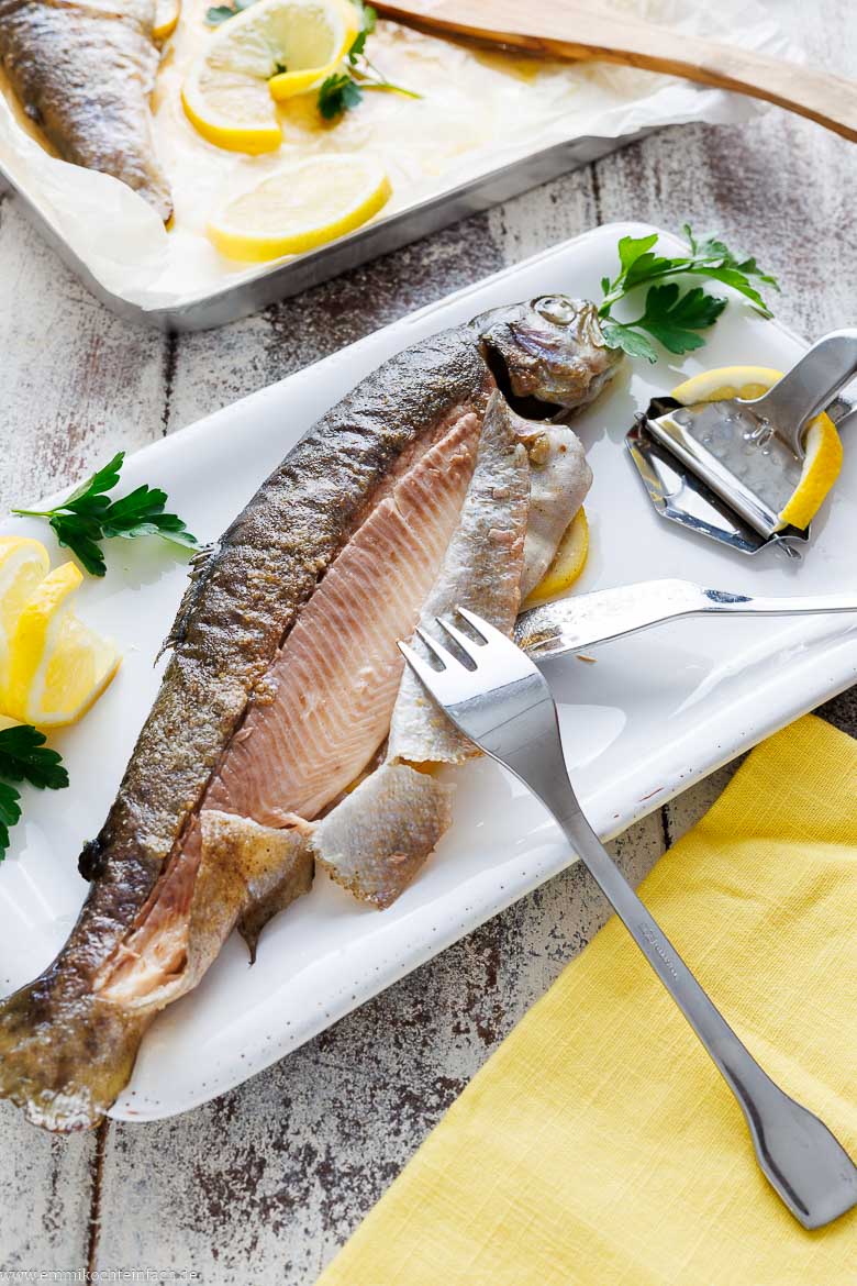 Forelle im Backofen gegart