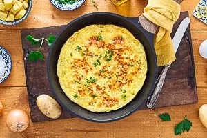 Spanische Tortilla warm servieren