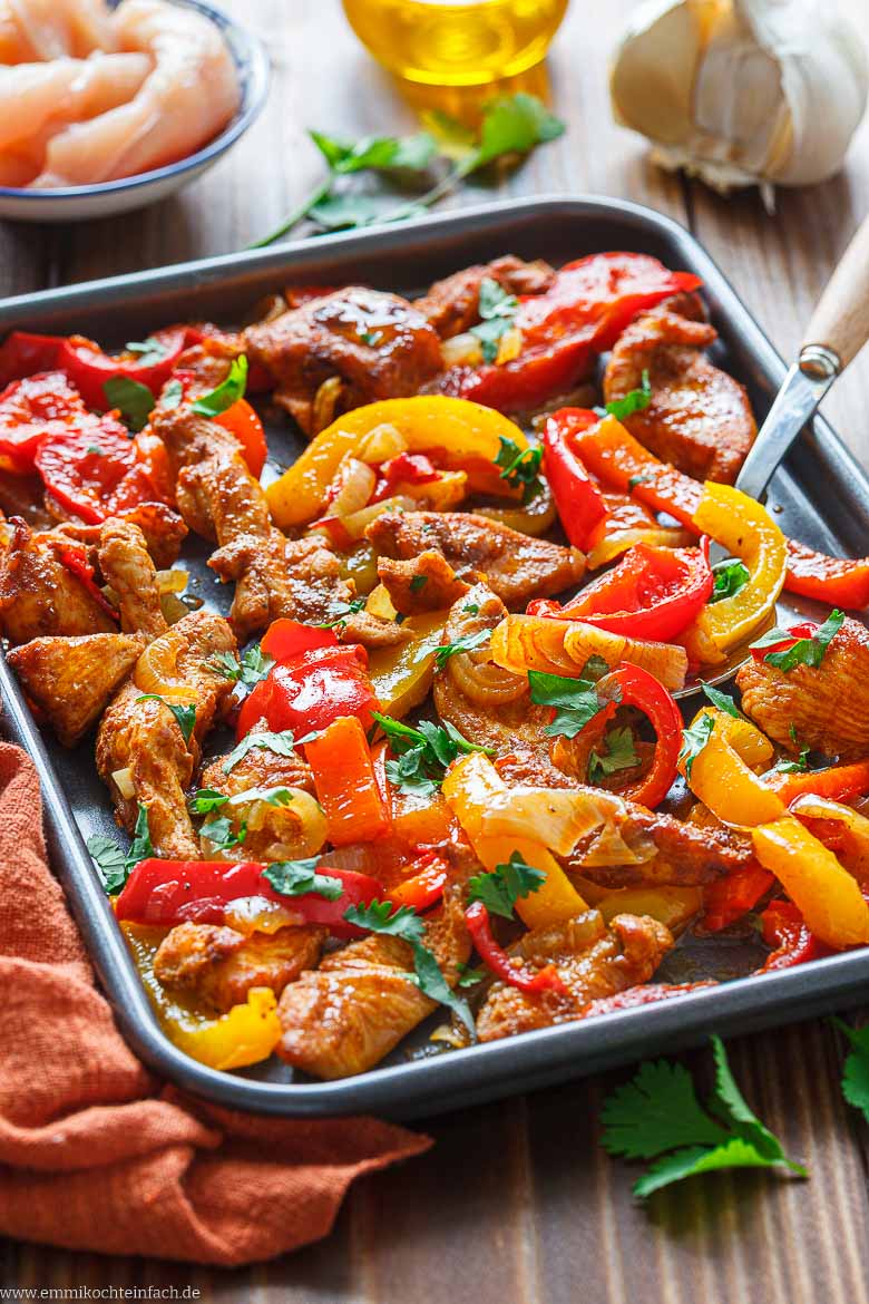 Hähnchen Fajitas vom Blech