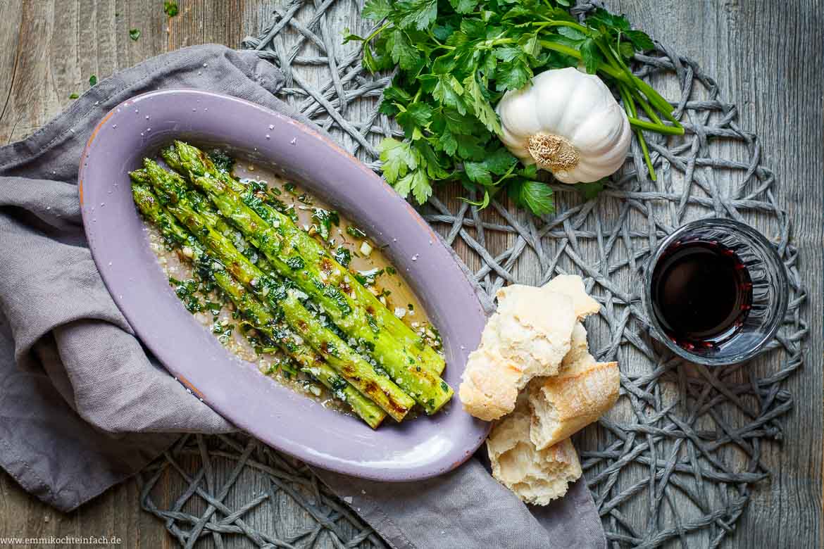 Rezept für gebratenen grünen Spargel
