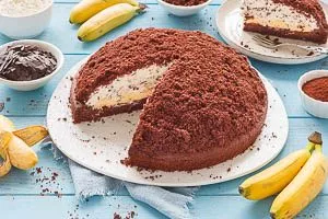 Maulwurfkuchen nach dem Kühlen servieren