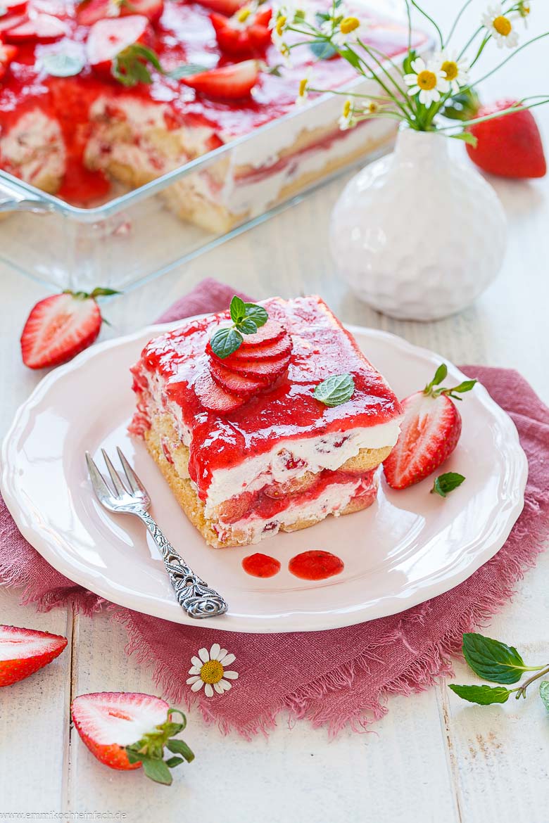 Einfaches Erdbeer-Tiramisu-Rezept