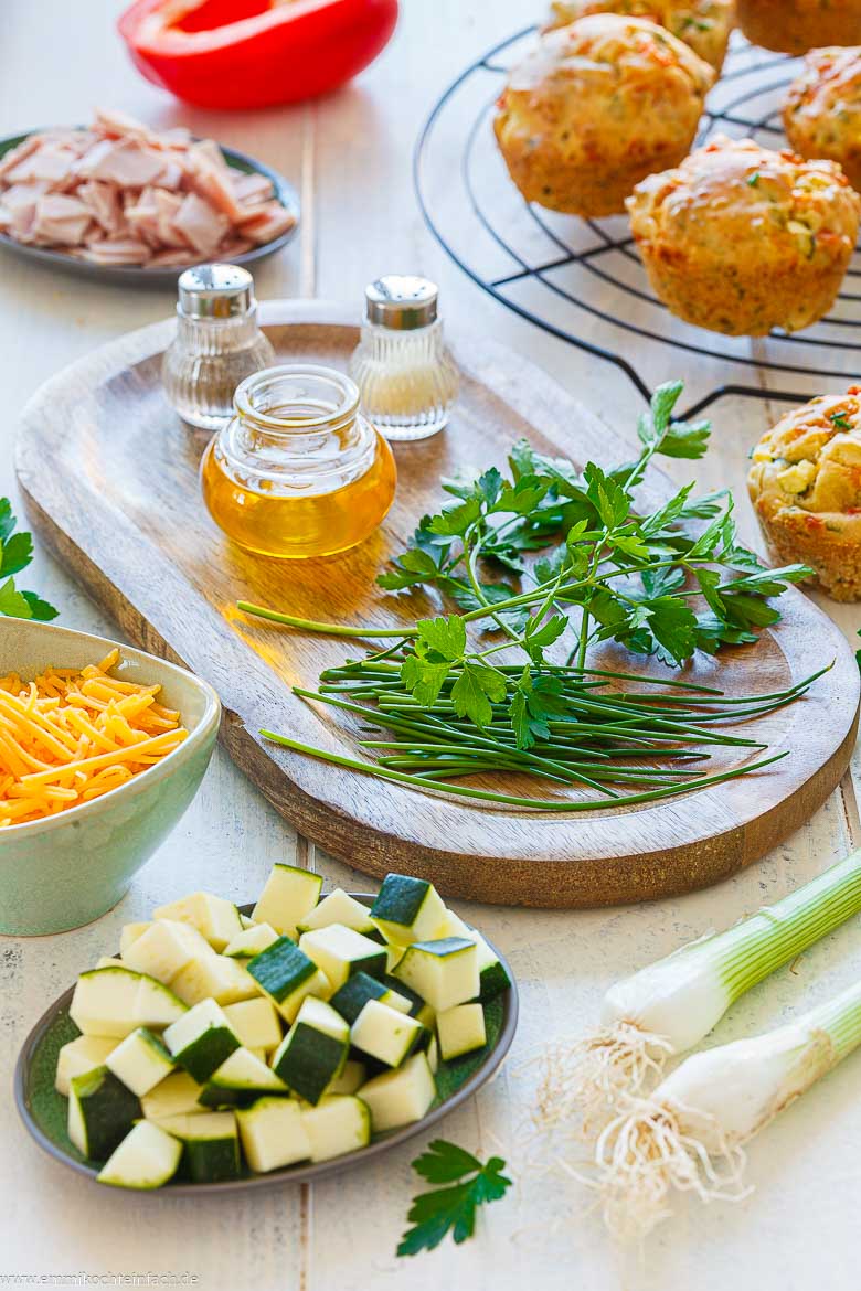 Zutaten f&uuml;r herzhafte Muffins