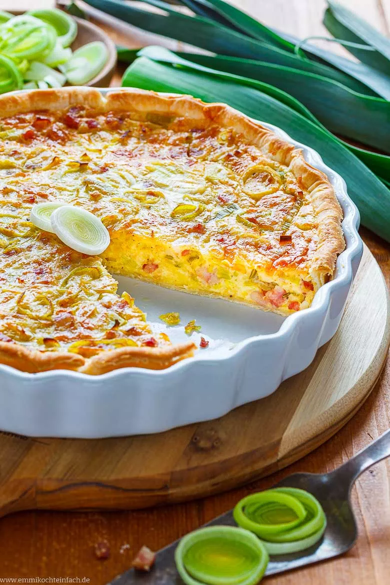 Einfaches Lauchquiche-Rezept