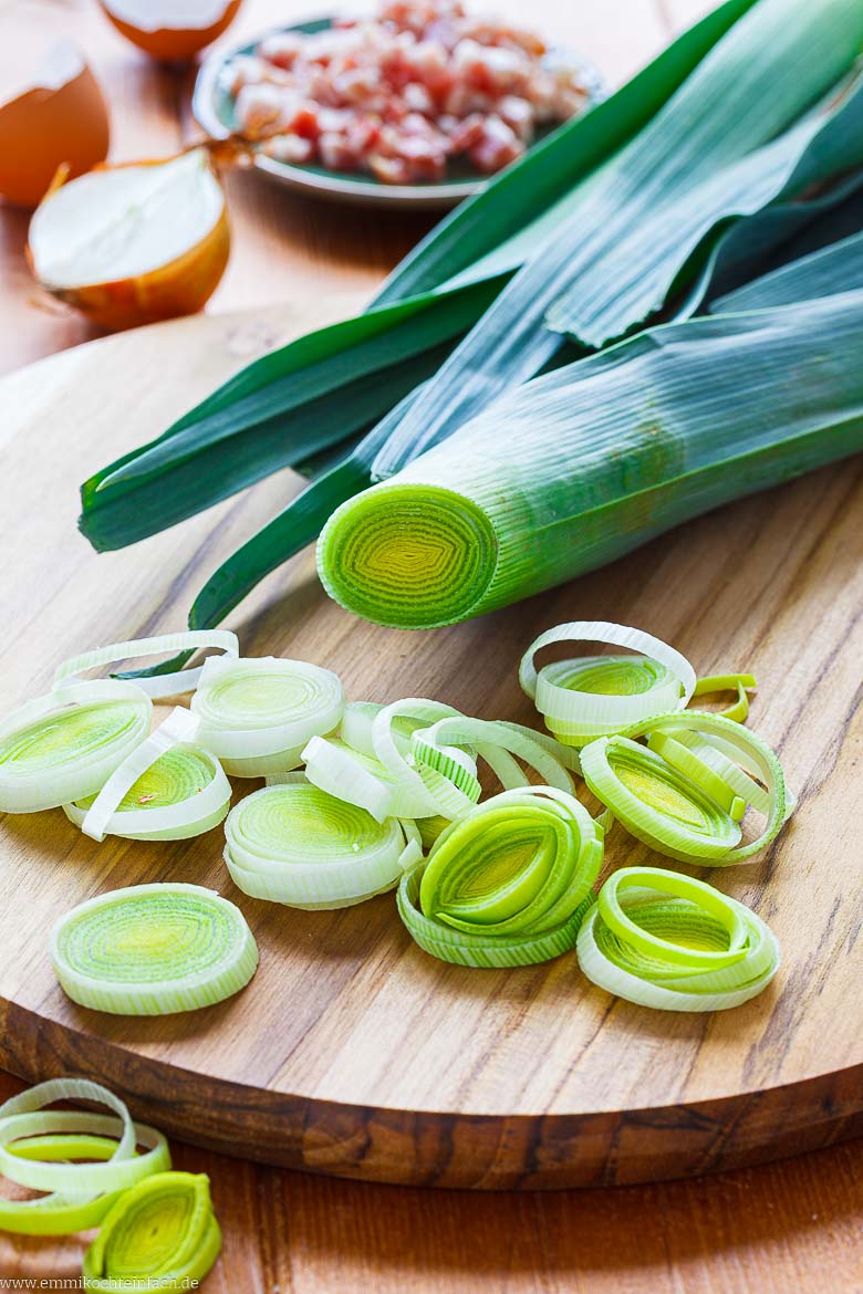 Hauptzutat für die Lauchquiche: Porree