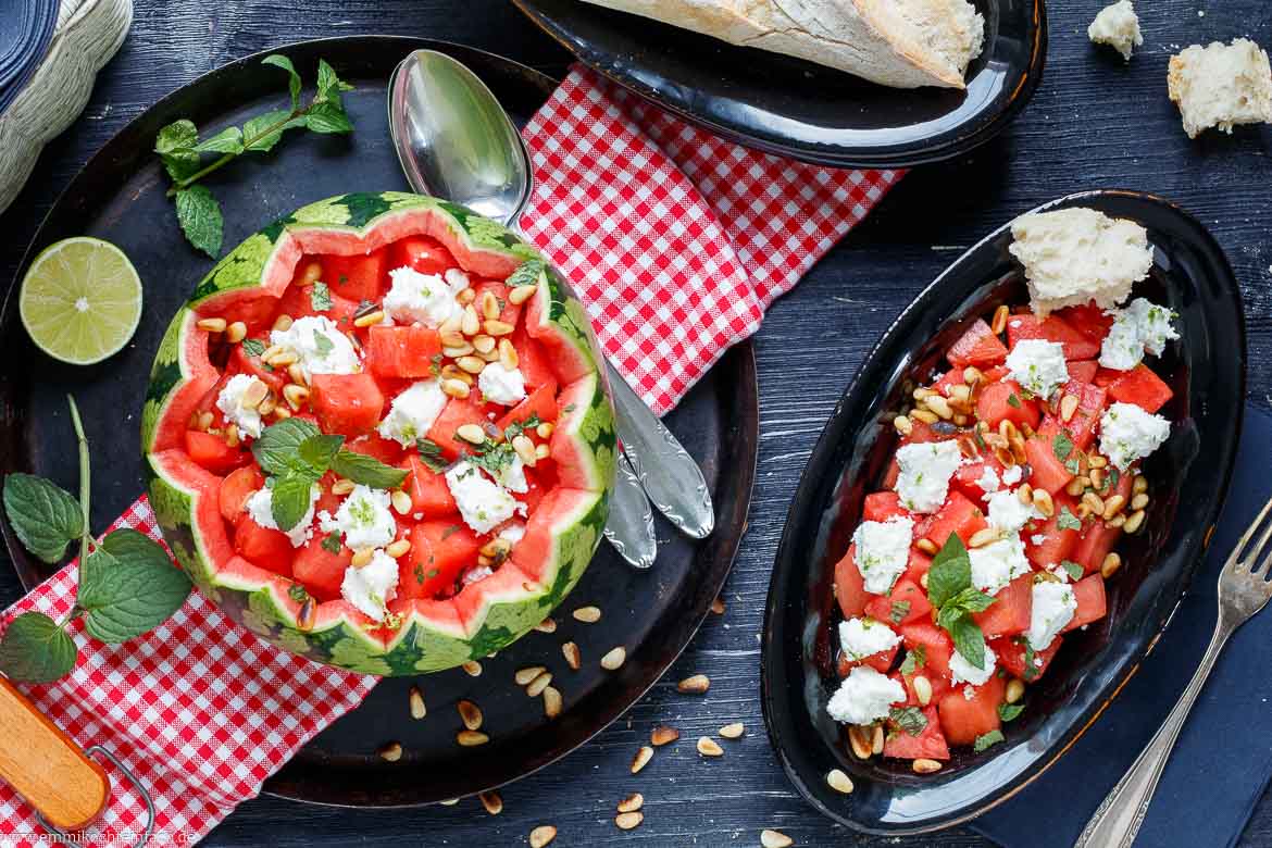 Rezept für Melonen-Feta-Salat