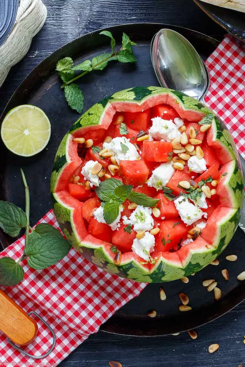 Einfaches Rezept für Melonen-Feta-Salat