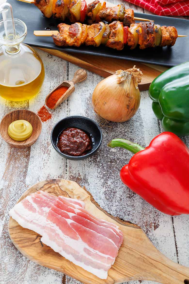 Zutaten für Schaschlik im Backofen