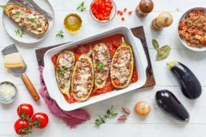 Rezept für gefüllte Auberginen
