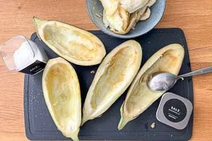 Auberginen vorbereiten