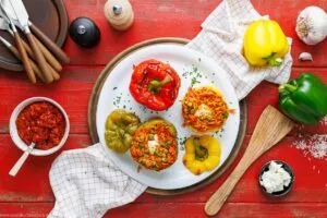 Rezept für gefüllte Paprika vegetarisch