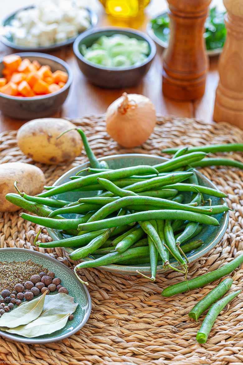 Zutaten f&uuml;r Bohneneintopf