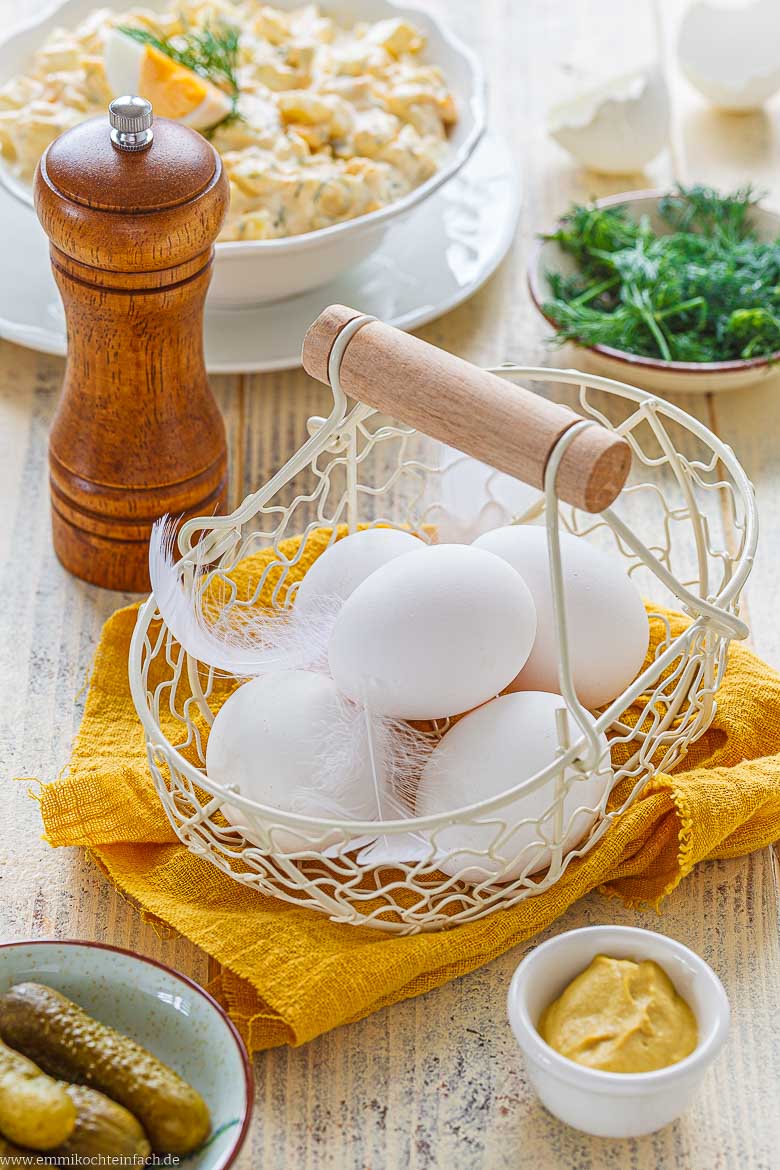Zutaten für klassischen Eiersalat