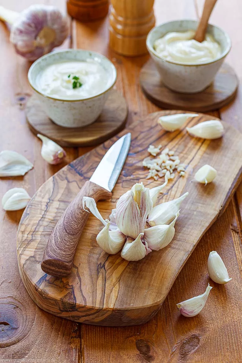Zutaten für Knoblauchsoße